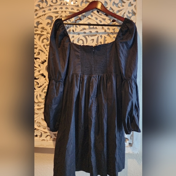 REFORMATION MICHAELA BABYDOLL MINI BLACK DRESS PUFF SLEEVES SIZE 8 - Picture 12 of 16